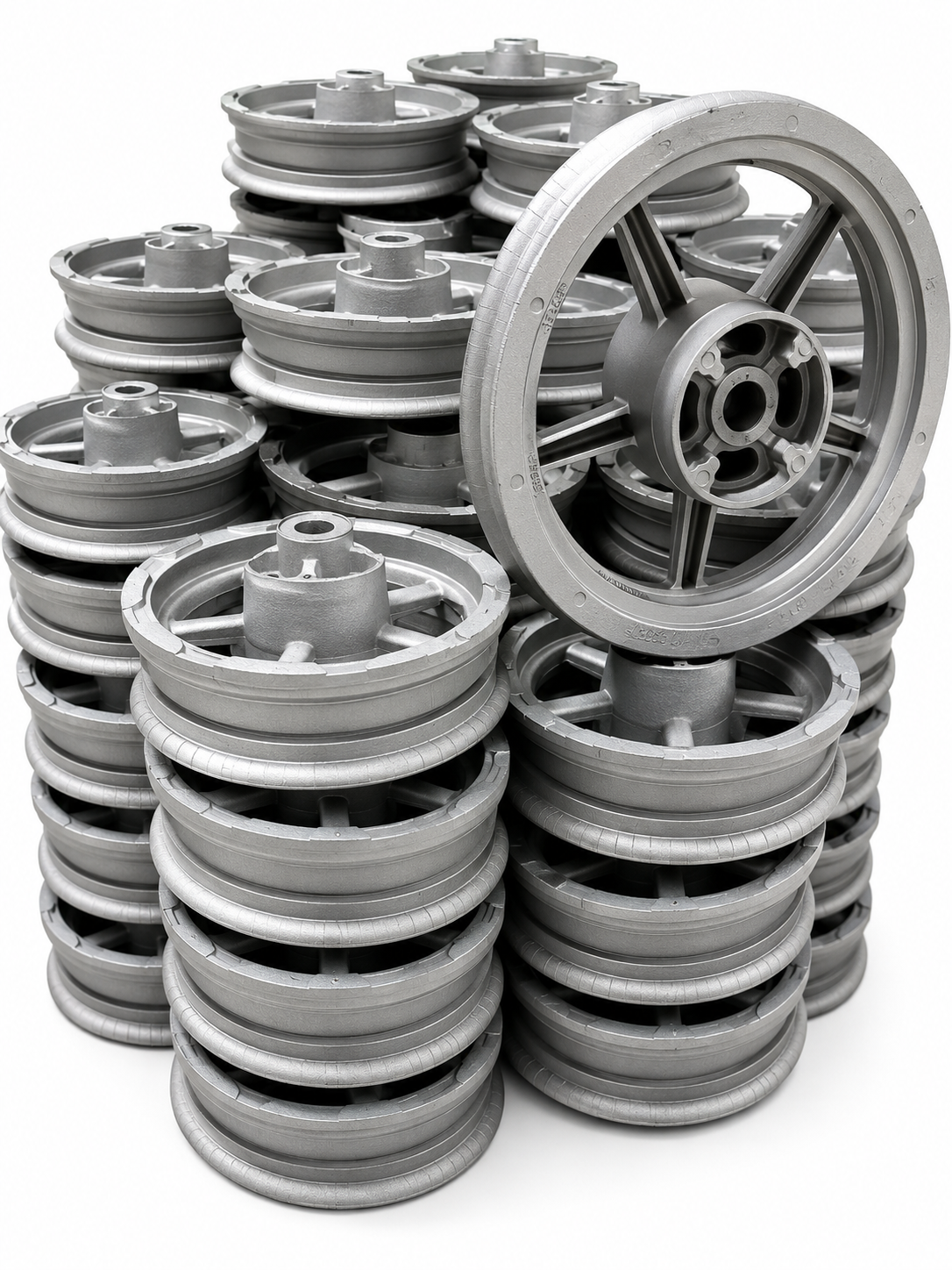 Chrome 17" Universal Mini E-Moto Supermoto Wheel Set