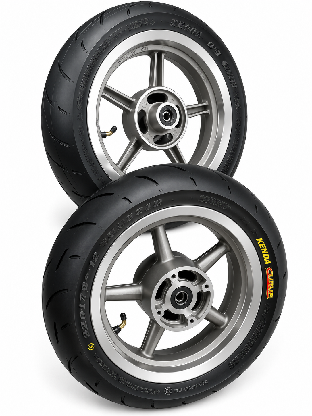 Chrome 17" Universal Mini E-Moto Supermoto Wheel Set