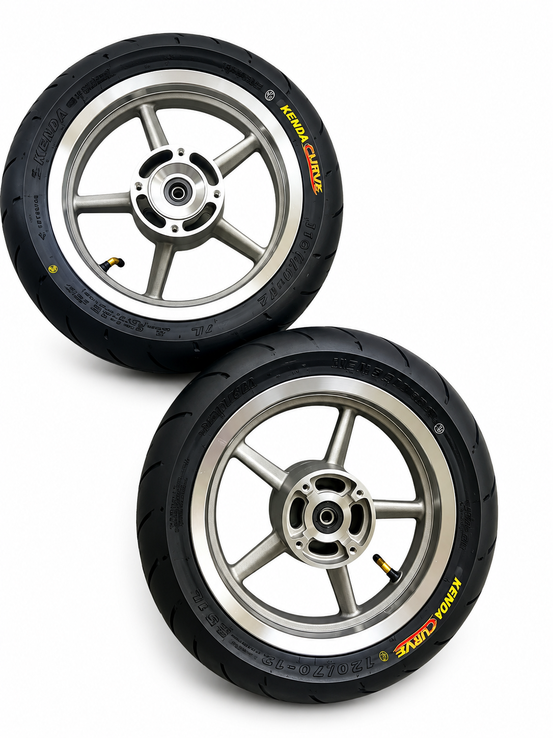 Chrome 17" Universal Mini E-Moto Supermoto Wheel Set