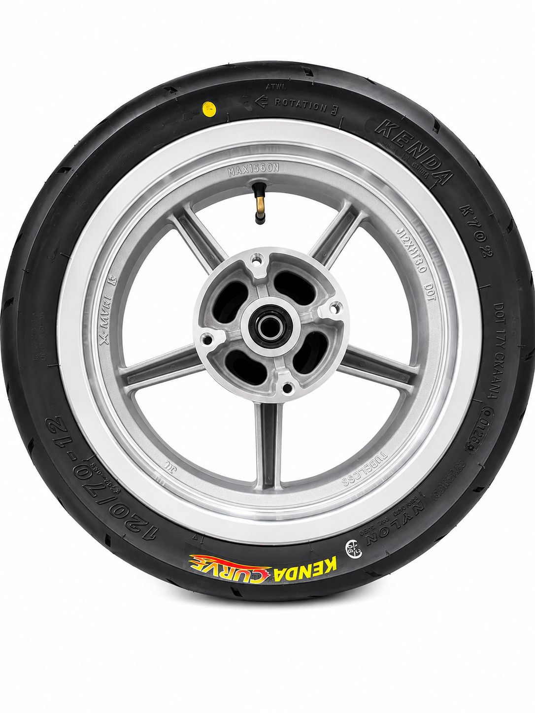 Chrome 17" Universal Mini E-Moto Supermoto Wheel Set