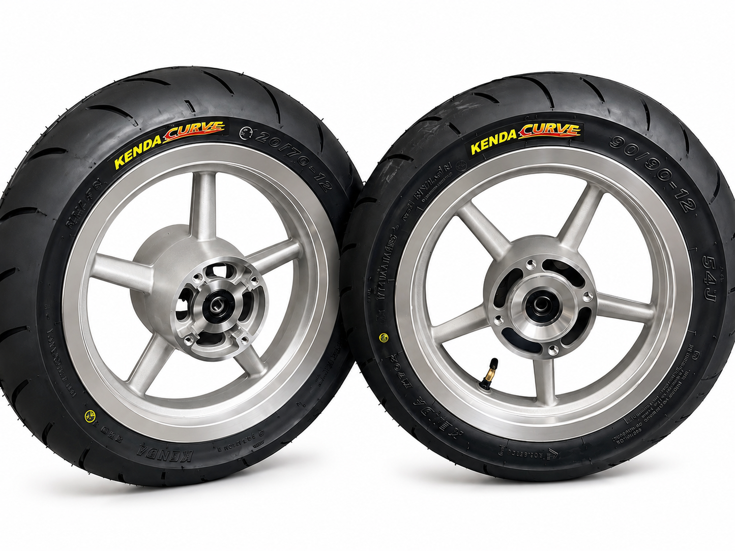 Chrome 17" Universal Mini E-Moto Supermoto Wheel Set